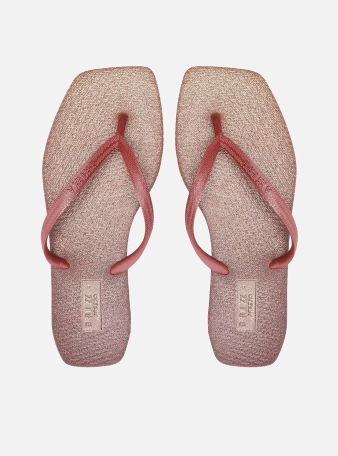 Chinelo de Dedo Vermelho Metal Square Brizza
