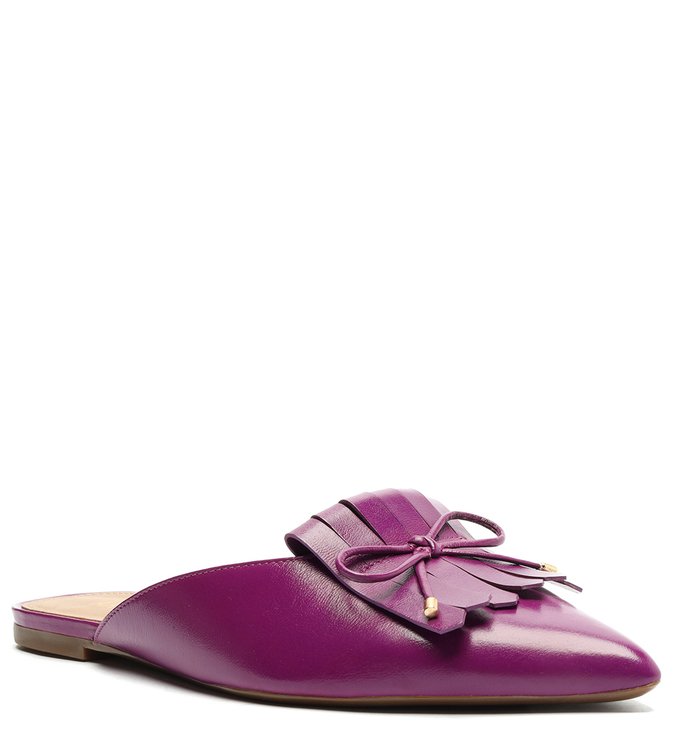 Mule Roxa Couro Tereza