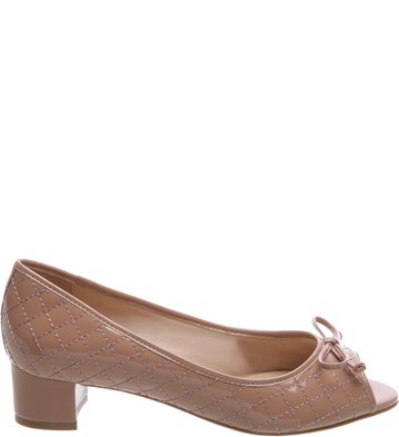 Peep-toe Verniz Matelassê Soft Rose