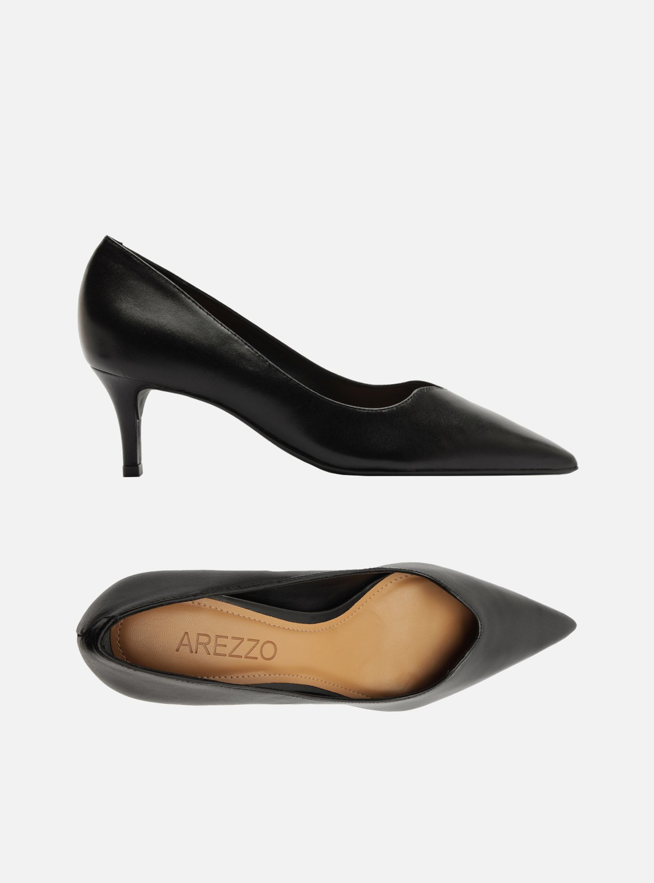 Scarpin Preto Couro Salto Baixo Fino — foto 6