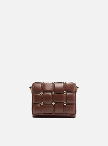 Arezzo — Bolsa Tiracolo Marrom Couro Pequena Matelassê