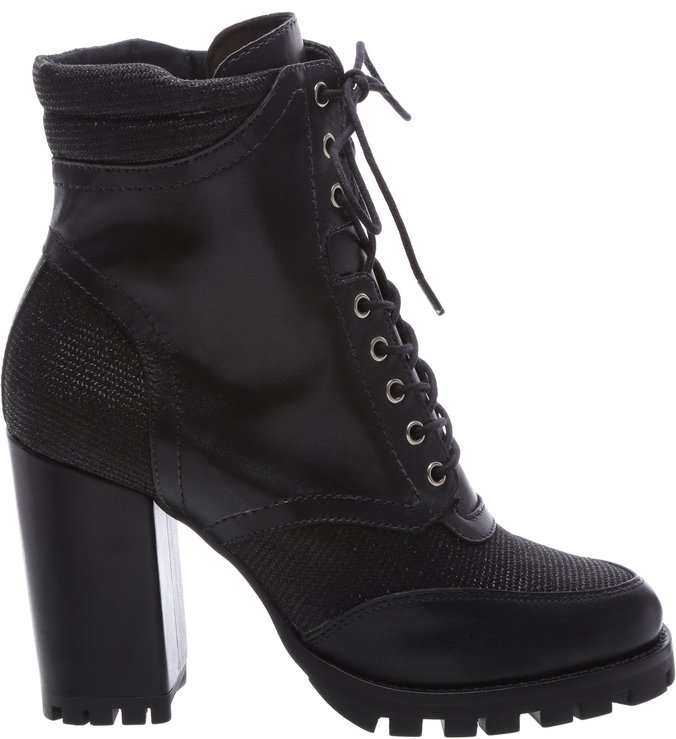 Bota Coturno Salto Alto Preto