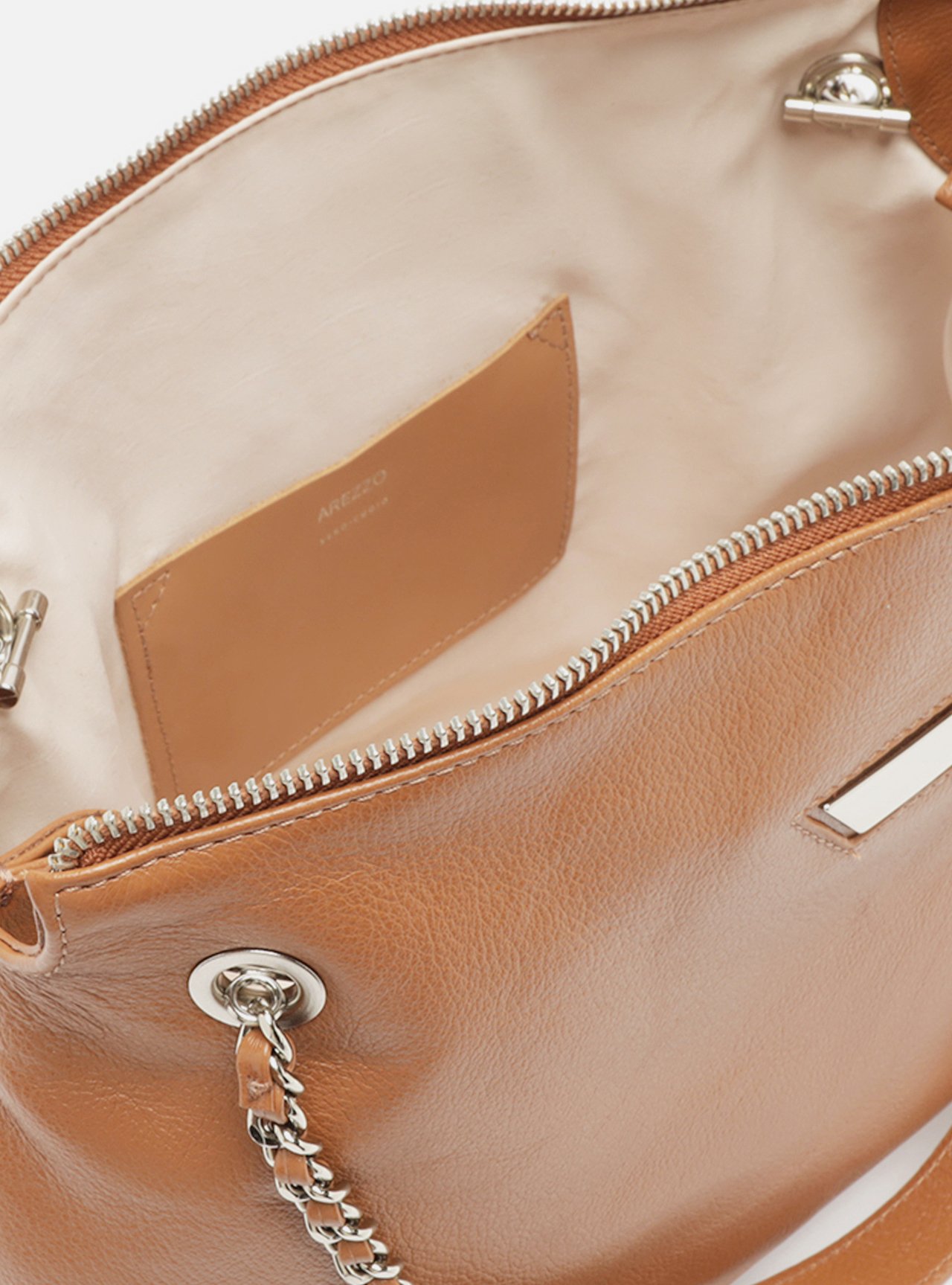 Bolsa Shopping Marrom Couro Grande Metal — foto 4