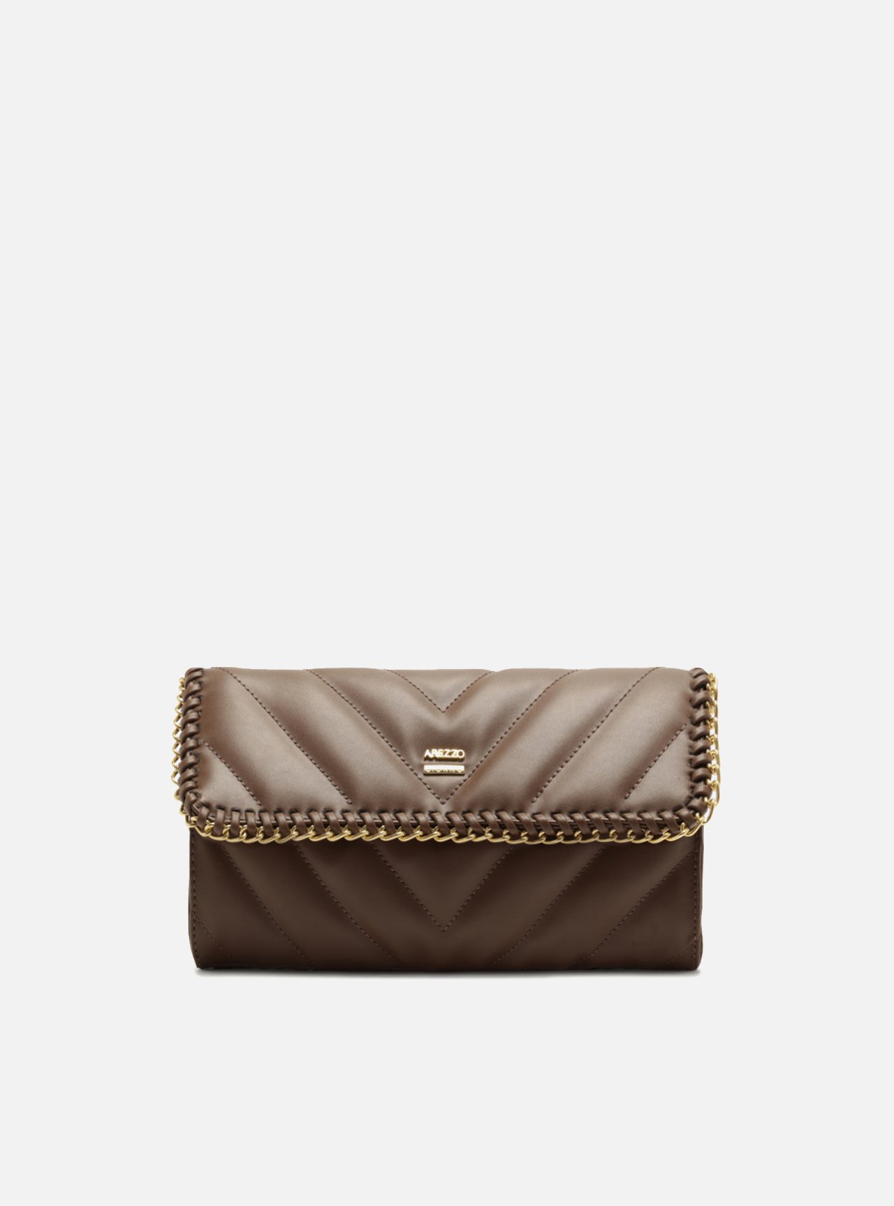 Bolsa Tiracolo Marrom Média Matelassê Corrente — foto 1