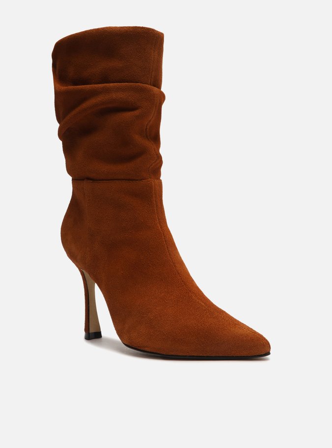 Bota Marrom Acamurçada Cano Médio Slouchy