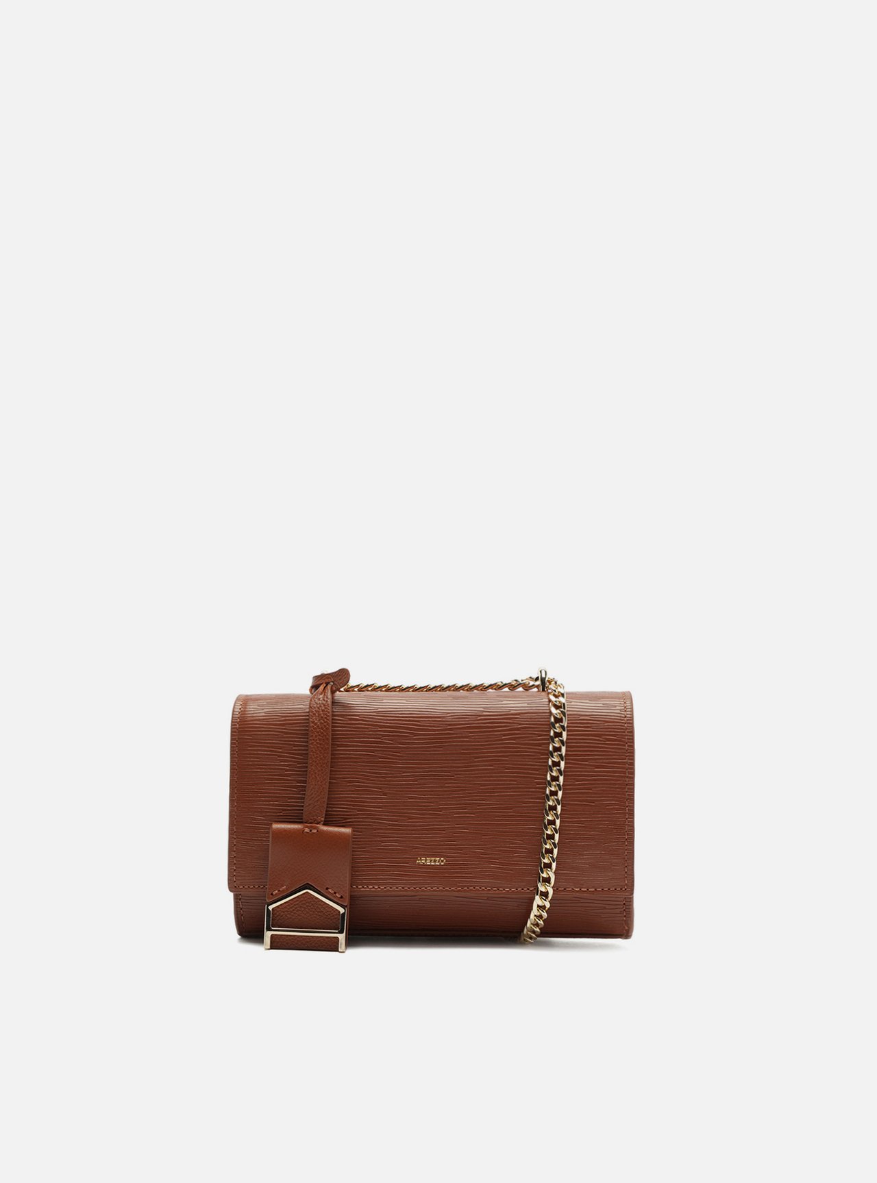 Bolsa Tiracolo Marrom Couro Abraccio Pequena — foto 1