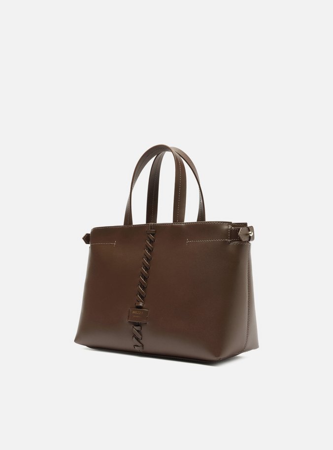 Bolsa Tote Marrom Giorno Média Trançado