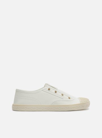 Tênis Slip On Branco Couro Sola Baixa Elástico