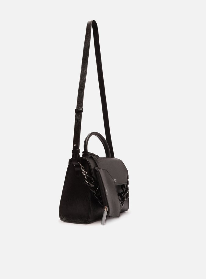 Bolsa Satchel Preta Iara Média Sporty Club