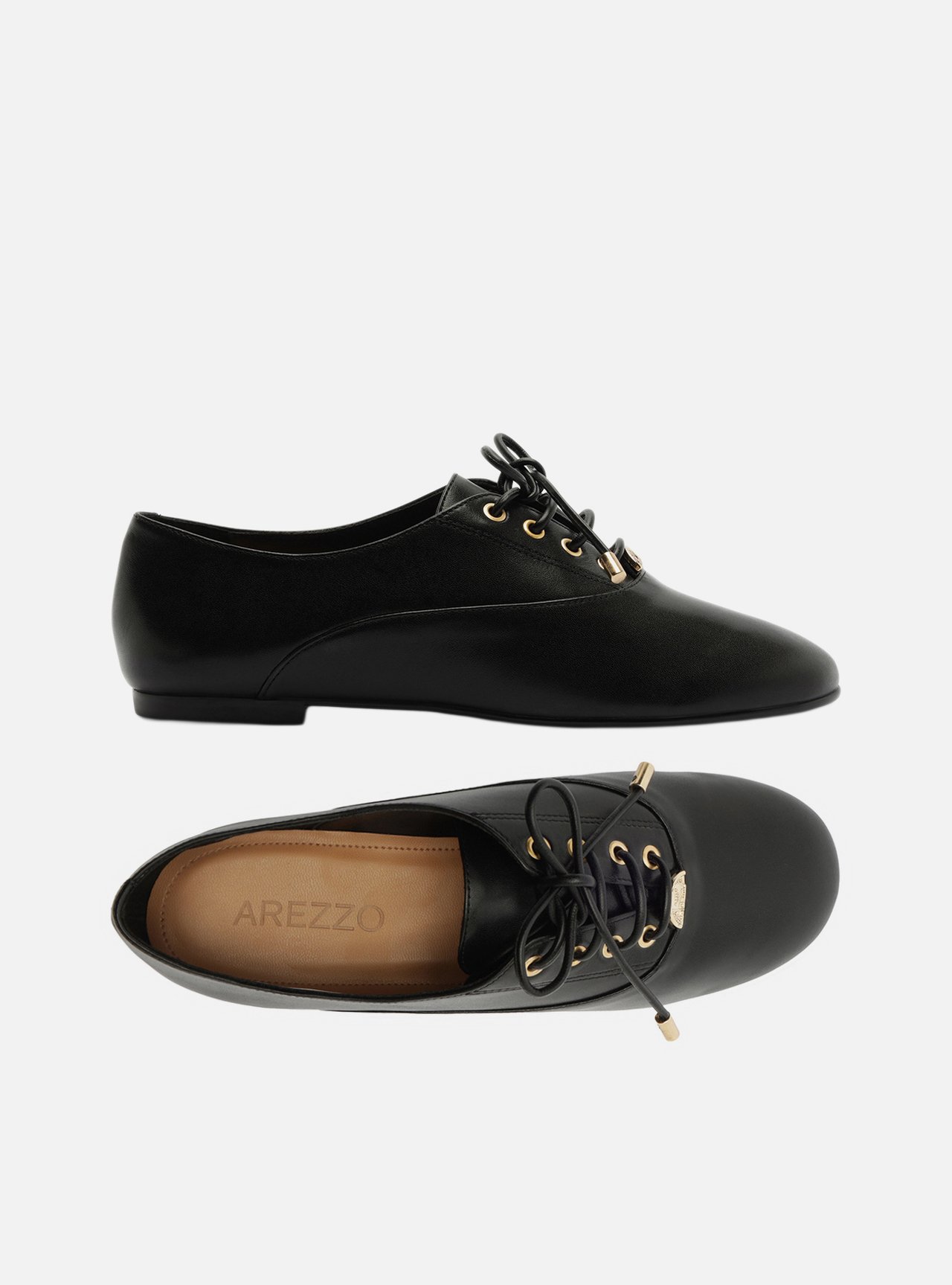 Mocassim Preto Bico Redondo Metais — foto 5