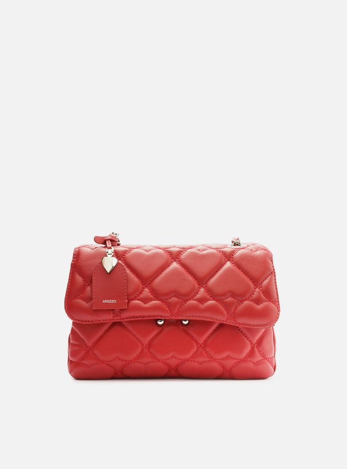 Bolsa Tiracolo Vermelha Couro Heart Mizz Média