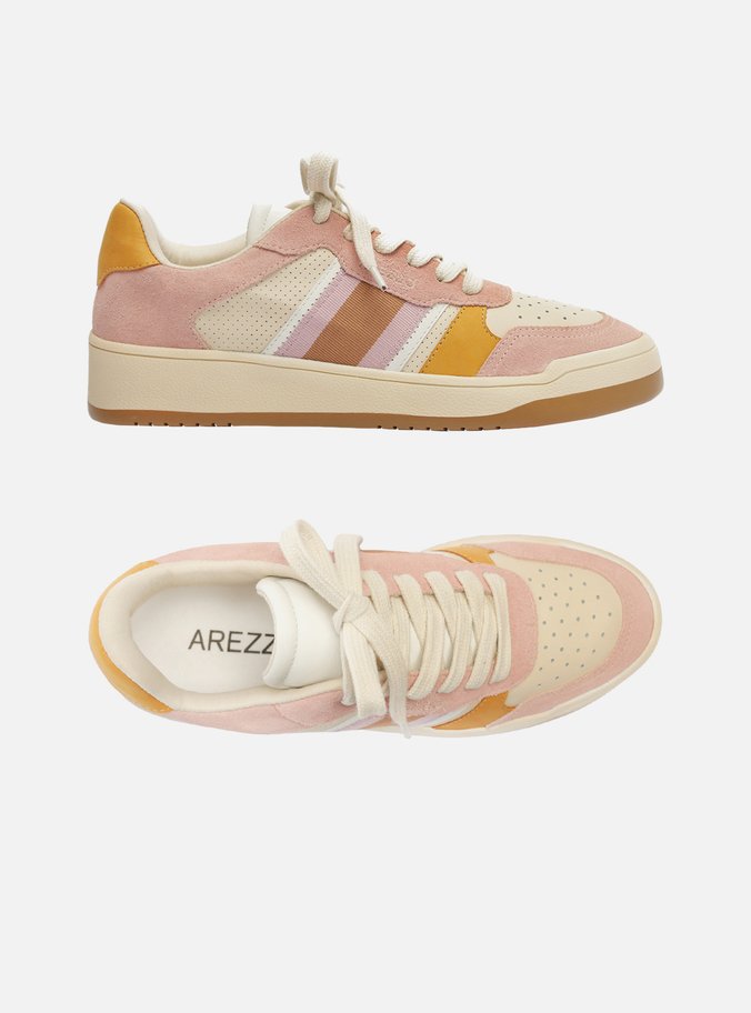 Tênis Bege Couro ZZ Mov Multicolorido Amarelo