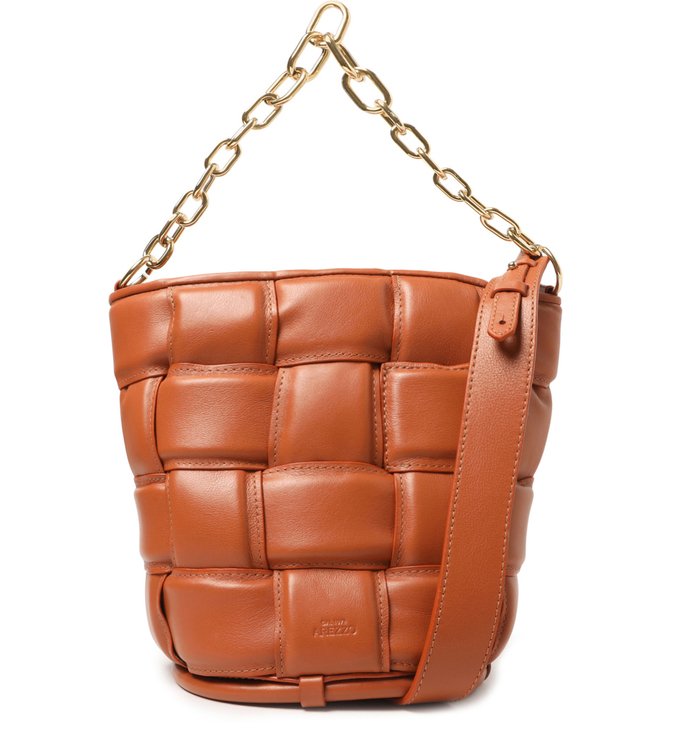Bolsa Bucket Marrom Couro Média Gaby