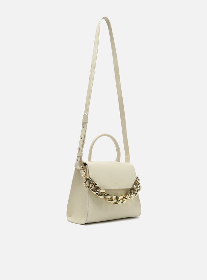 Bolsa Satchel Off-White Iara Média Bege