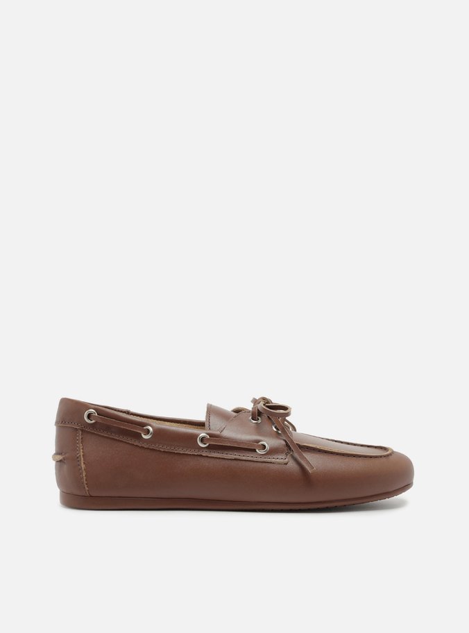 Mocassim Dockside Marrom Couro Amarração