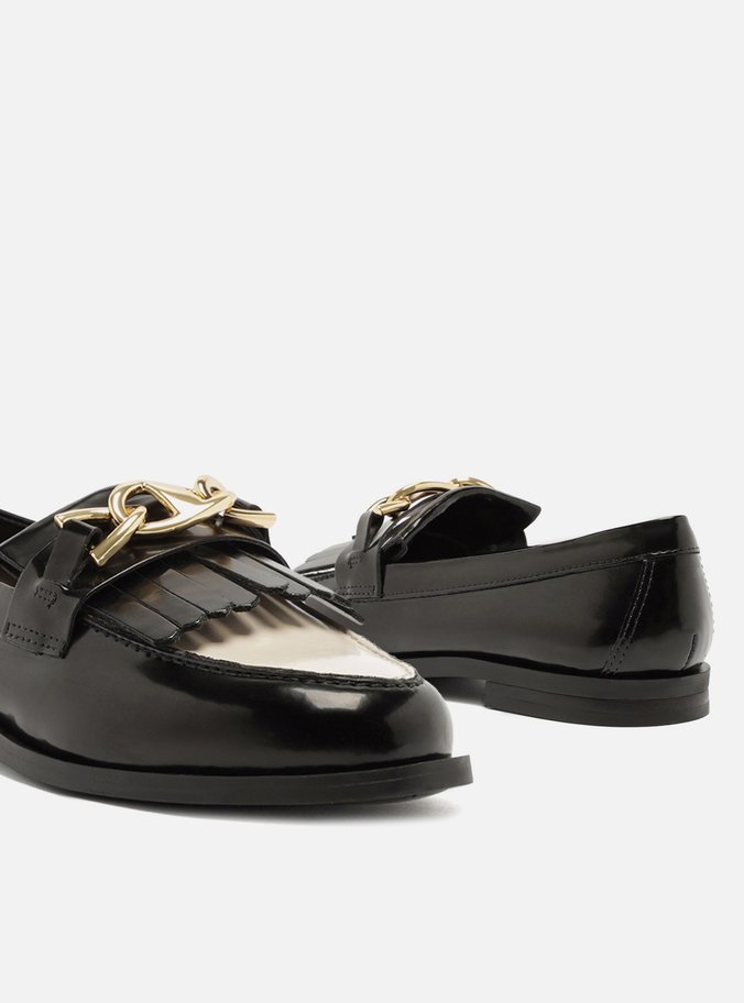 Mocassim Preto Bridão Bico Redondo
