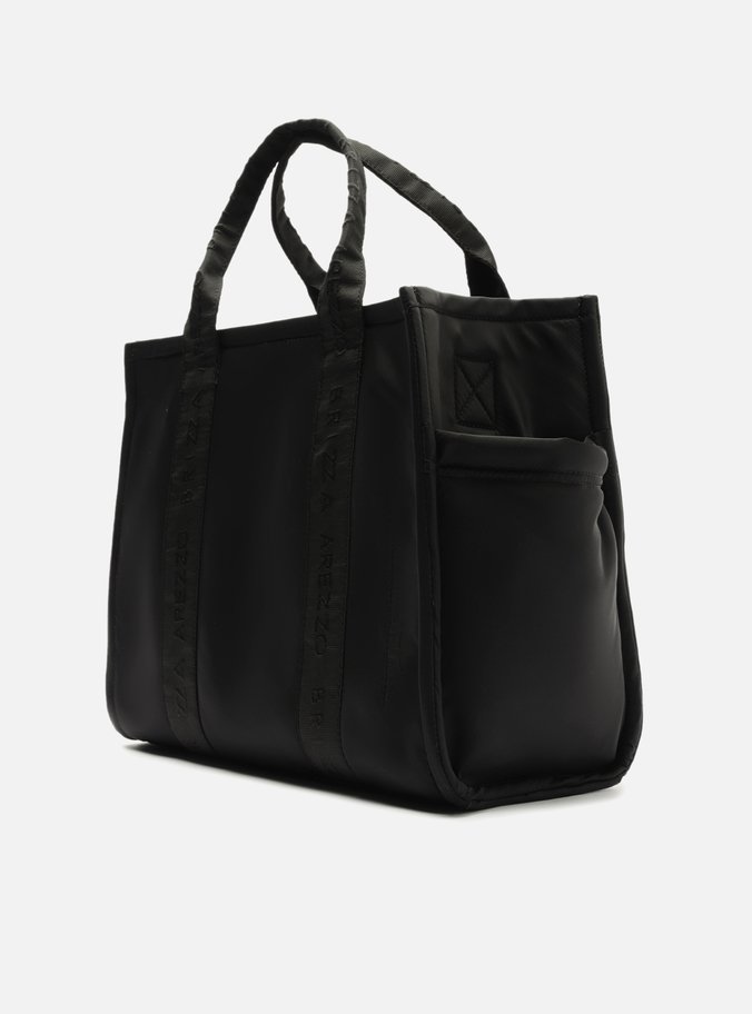 Bolsa Tote Preta Nylon Sporty Grande