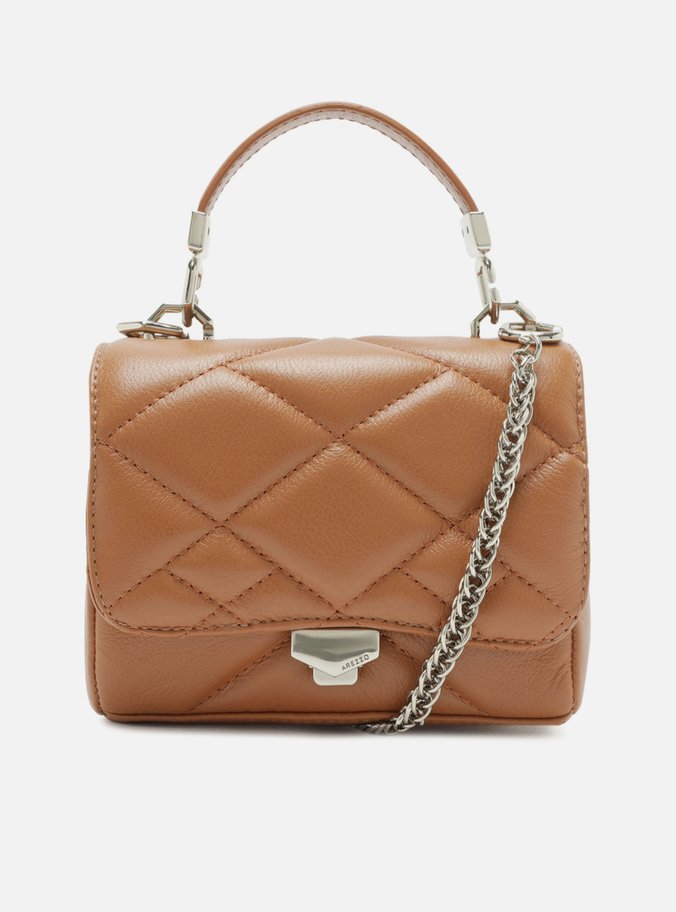 Bolsa Tiracolo Marrom Couro Matelassê Média