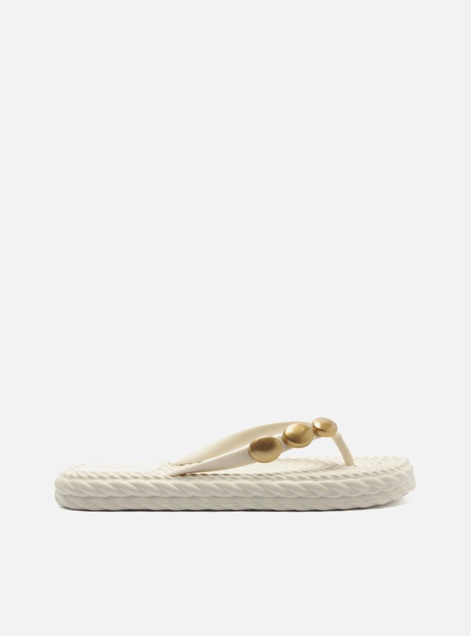 Chinelo de Dedo Off White Flatform Metais Brizza
