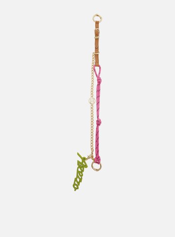 Bag Charm Rosa Cordão Corrente Custom