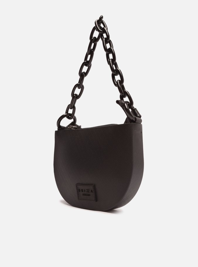 Bolsa Tiracolo Preta Pequena Alça Corrente Brizza