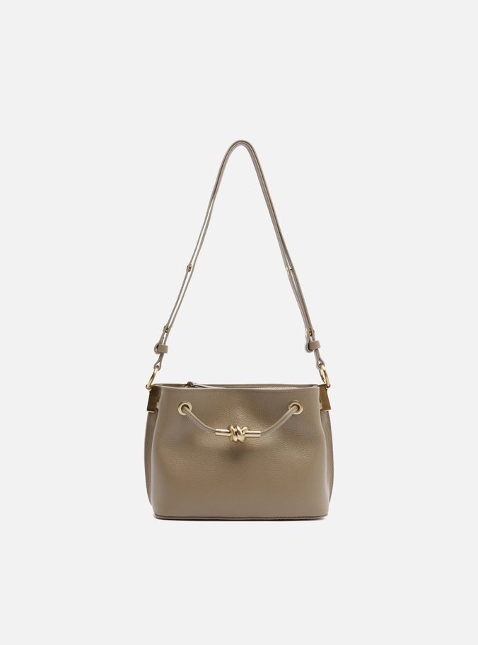 Bolsa Tiracolo Cinza Couro Helena Pequena