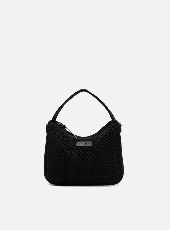 Clutch Preta Pequena Multimaterial Brizza