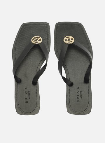 Chinelo de Dedo Marrom Metal ZZ Square Brizza | Arezzo