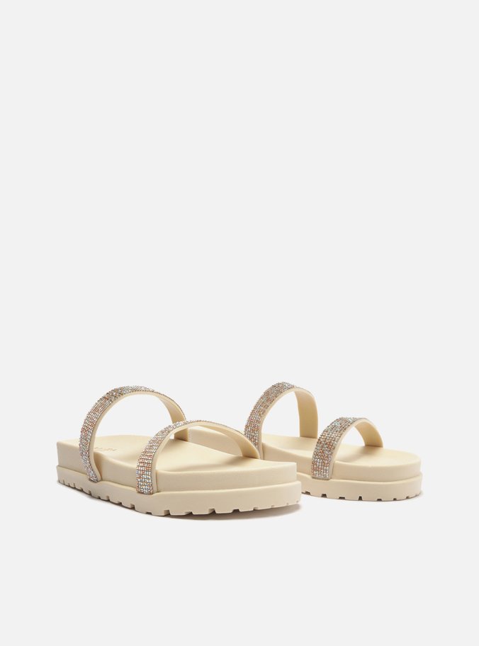 Sandália Rasteira Off-White Tratorada Strass Brizza