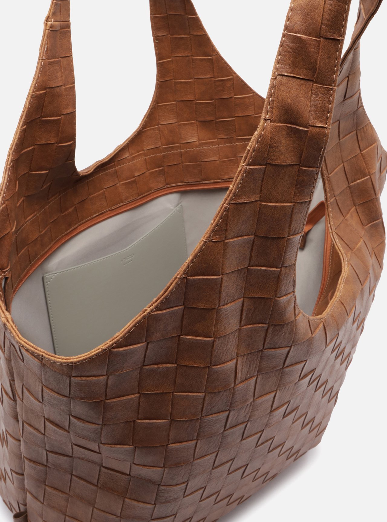 Bolsa Hobo Marrom Grande Tressê — foto 4