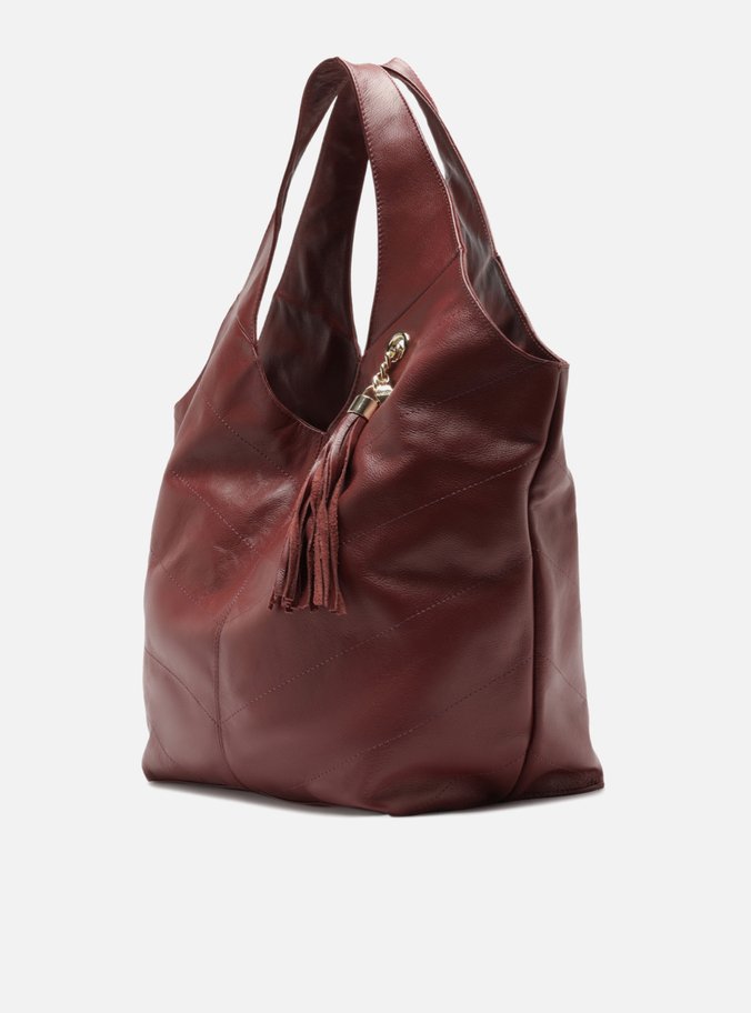 Bolsa Hobo Vermelha Couro Ísis Grande