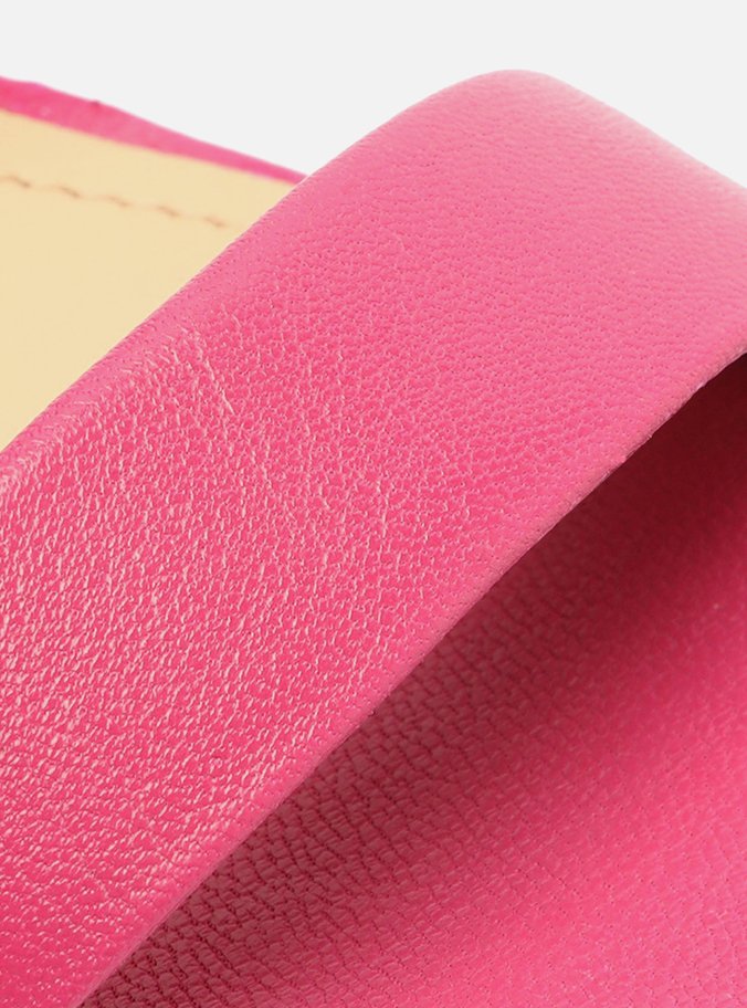 Sandália Rosa Pink Couro Salto Alto Fino Isabelli