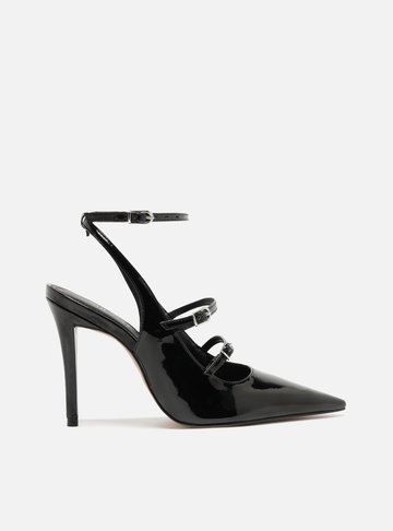 Scarpin Preto Salto Fino Alto