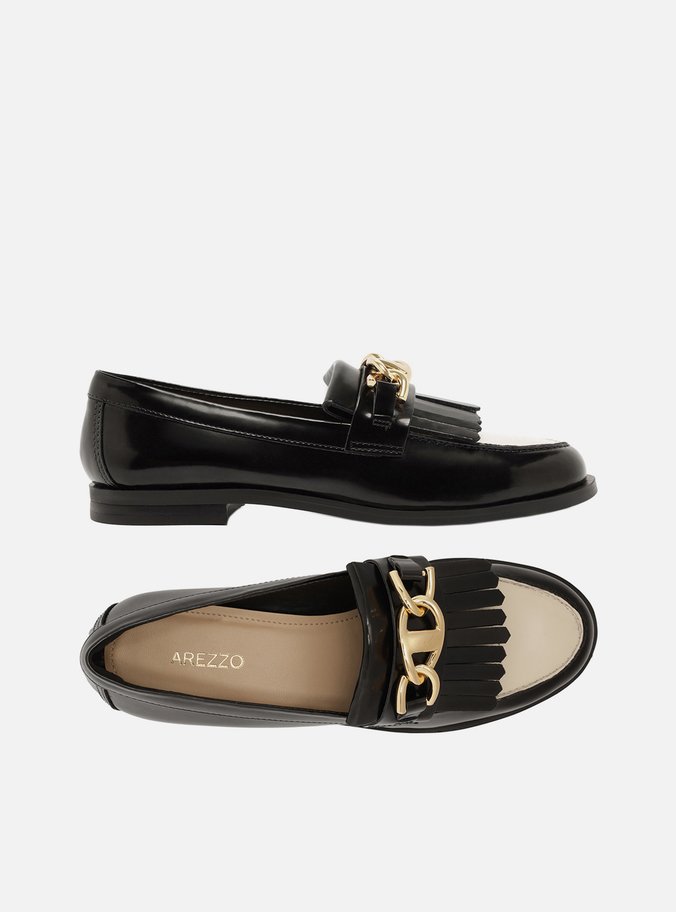 Mocassim Preto Bridão Bico Redondo