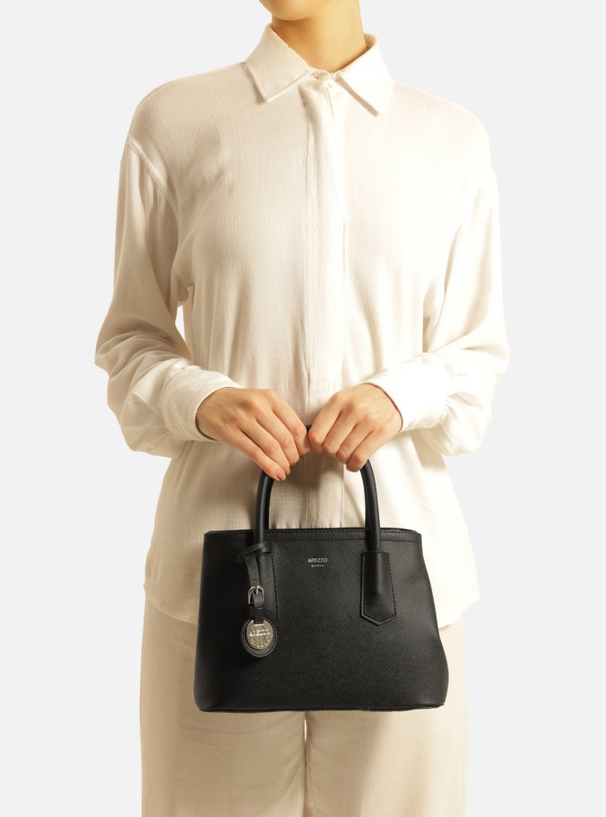Bolsa Tote Preta Giorno Média Bag Charm