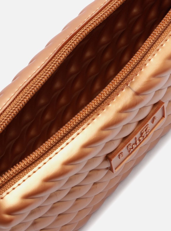 Clutch Marrom Metalizada Alça Marrocos