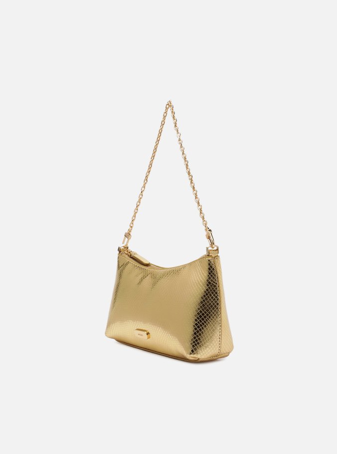 Bolsa Tiracolo Dourada Snake Pequena Corrente