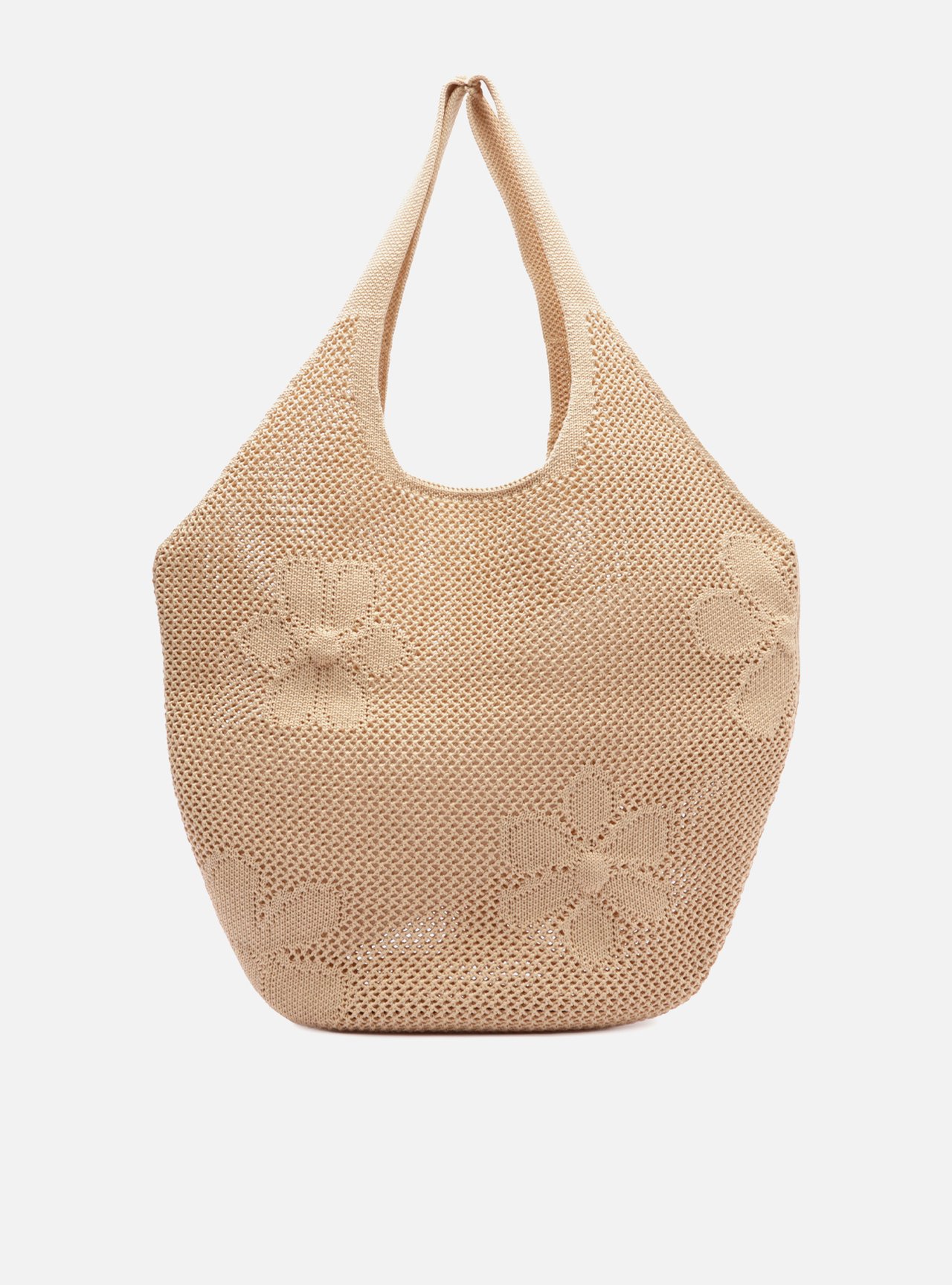 Bolsa Shopping Nude Crochê Grande Brizza — foto 3