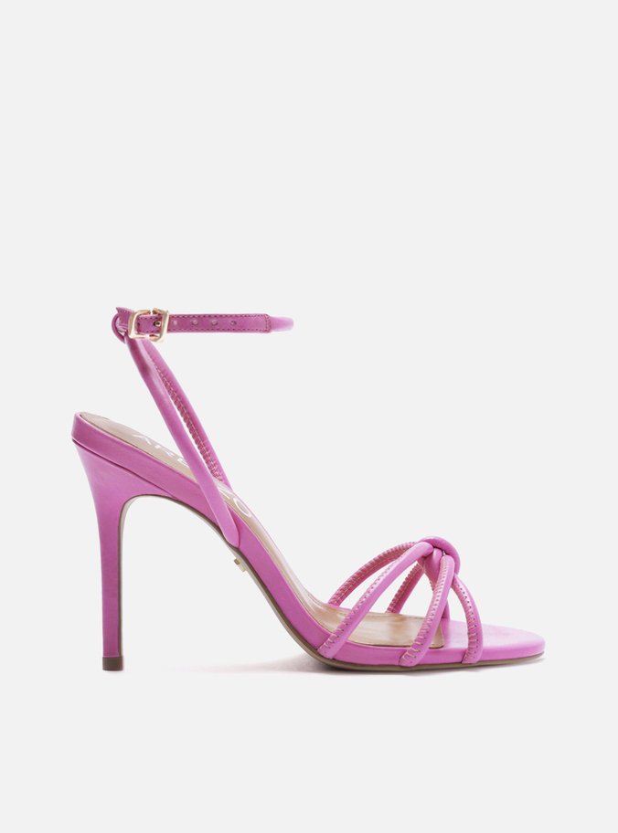 Sandália Rosa Salto Fino Custom Anklet