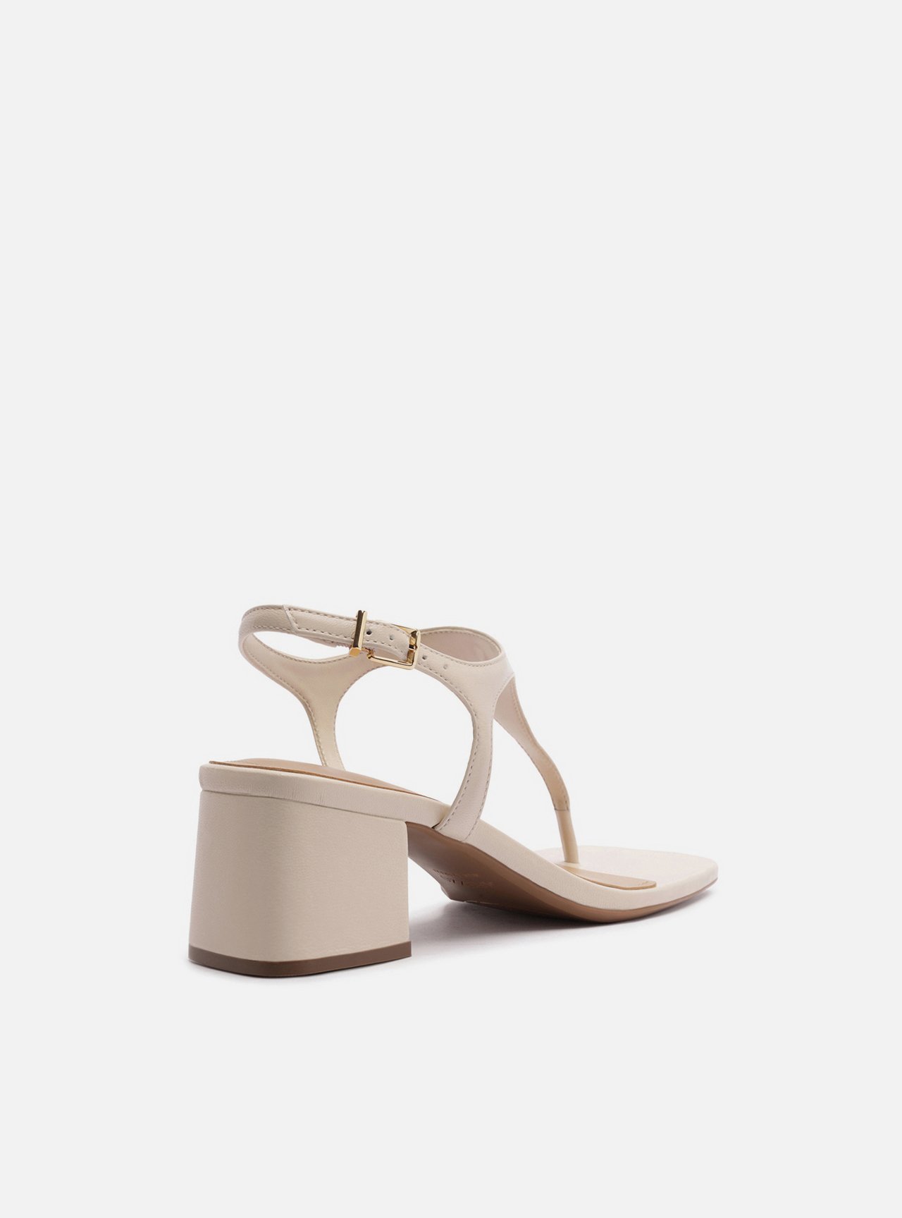 Sandália Off White Salto Bloco Tira Thong — foto 3