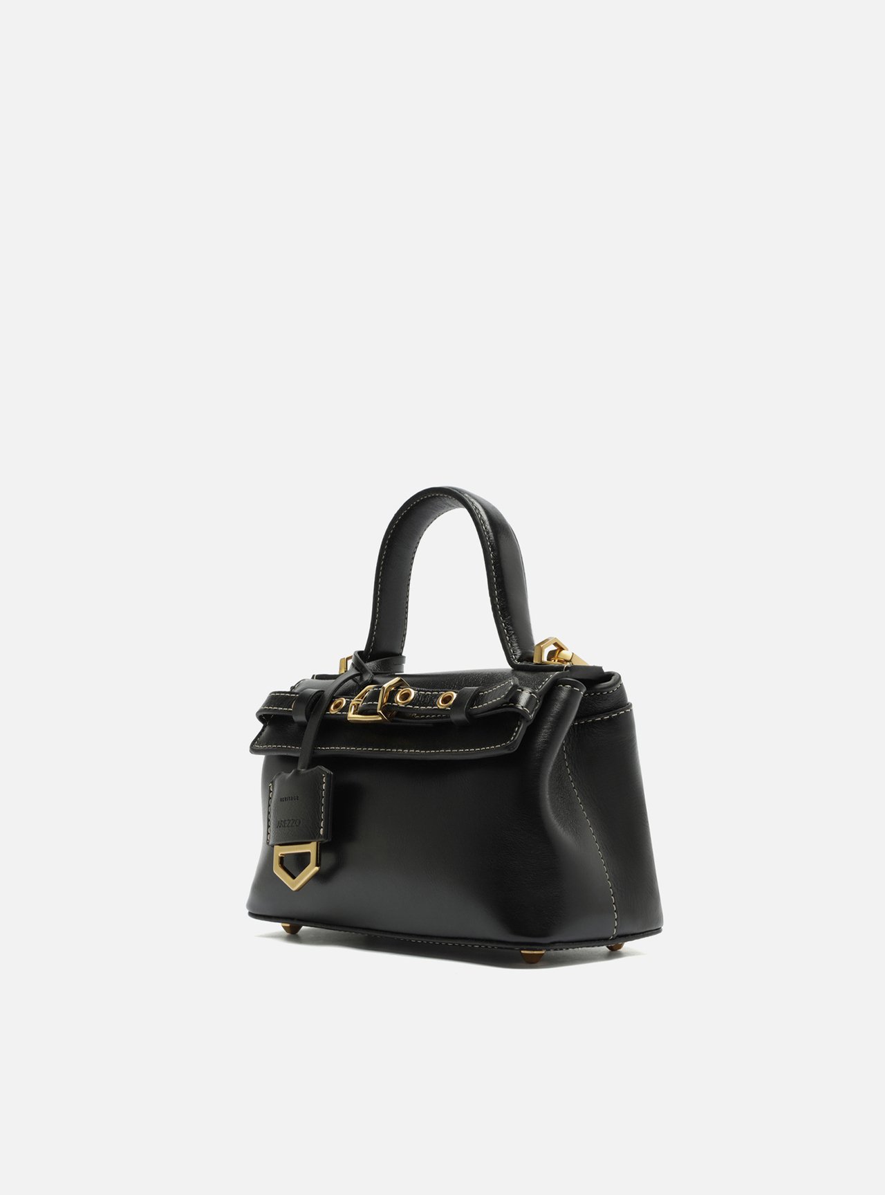 Tiracolo Preta Couro Pequena Bag Charm Victória — foto 2