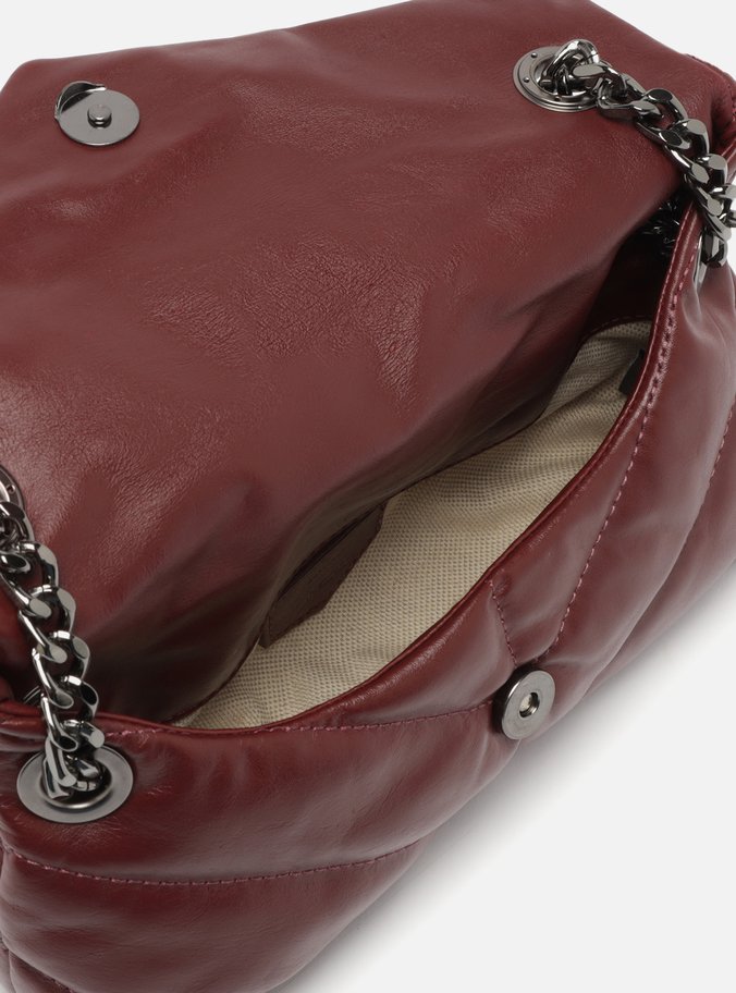 Bolsa Tiracolo Vermelha Couro Matelassê Média
