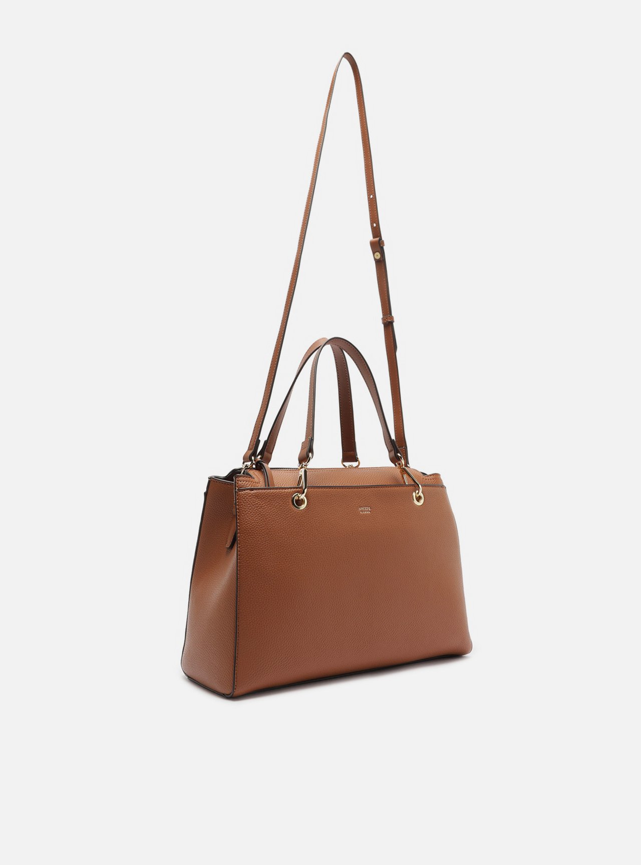 Bolsa Tote Marrom Média Alças Metais — foto 5