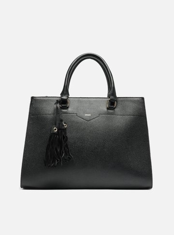 Bolsa Tote Preta Couro Grande Barbicacho