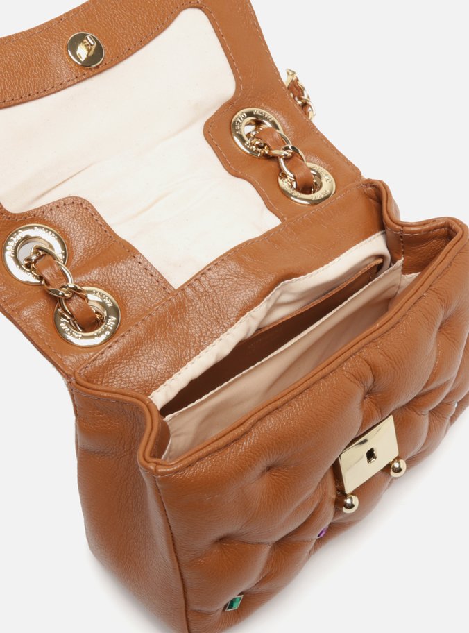 Bolsa Tiracolo Marrom Couro Mizz Stones Pequena
