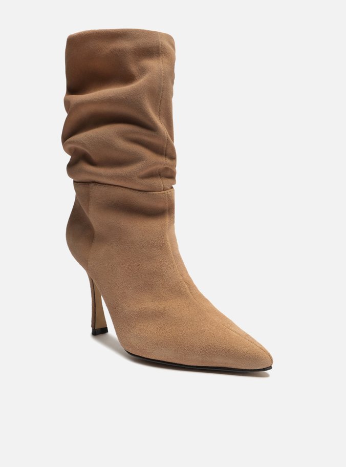Bota Nude Acamurçada Cano Médio Slouchy
