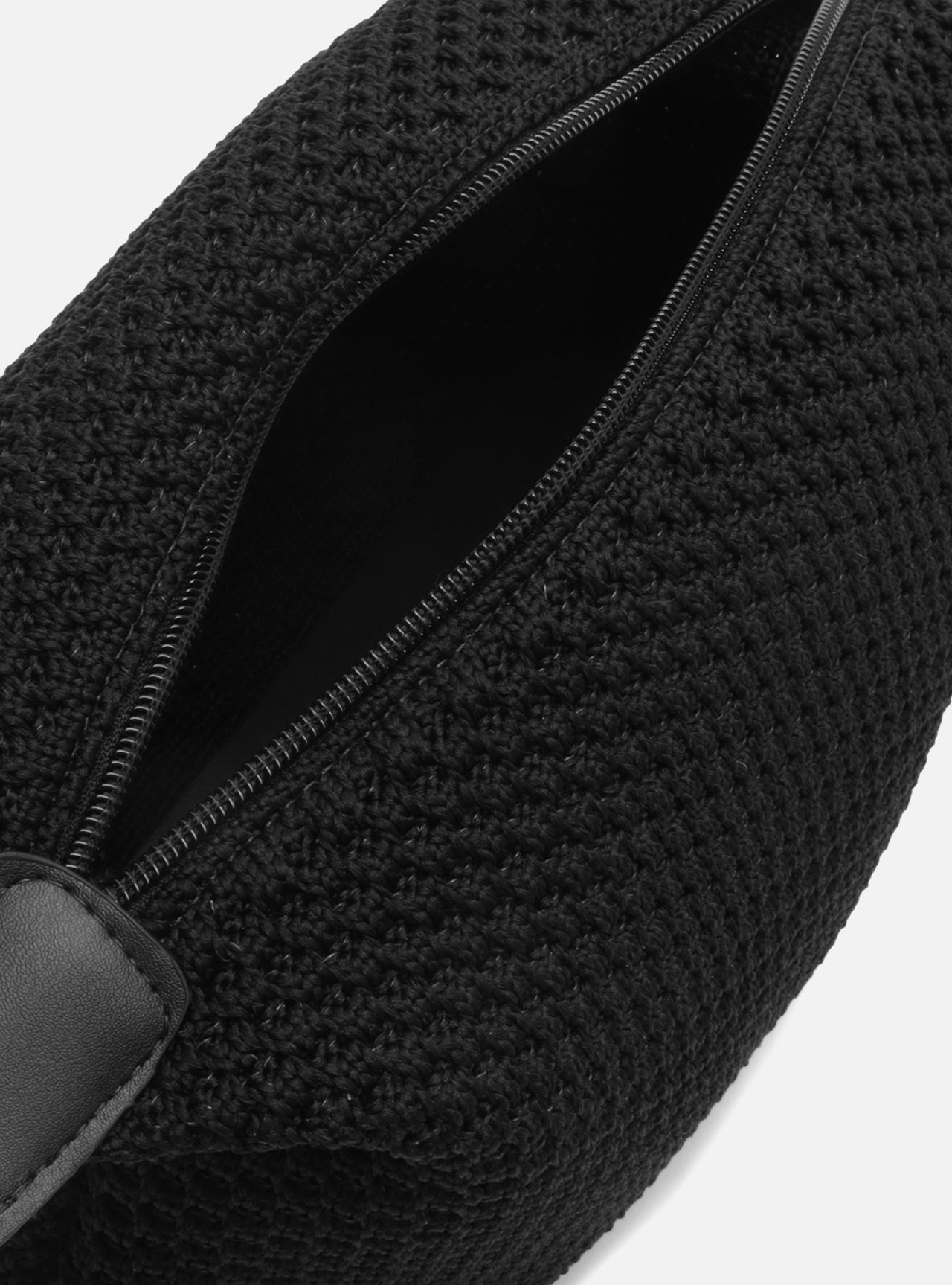 Bolsa Tiracolo Preta Knit Pequena Corrente Brizza — foto 2