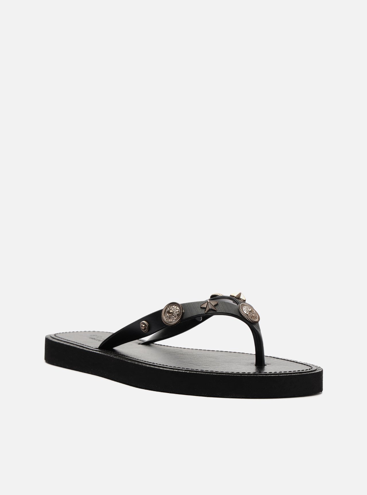 Chinelo de Dedo Preto Aplicações — foto 2