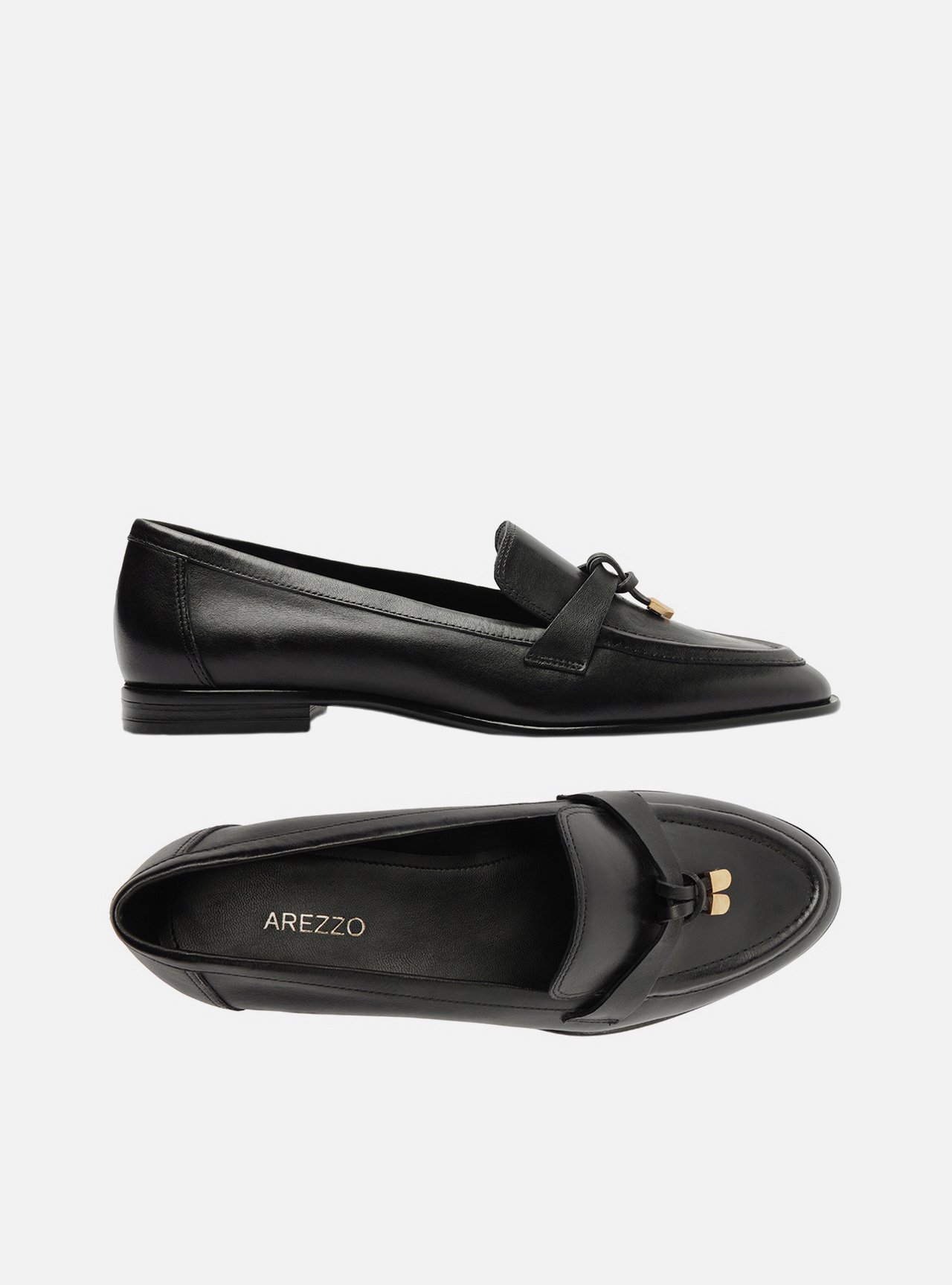 Mocassim Preto Couro Detalhe Tira — foto 6