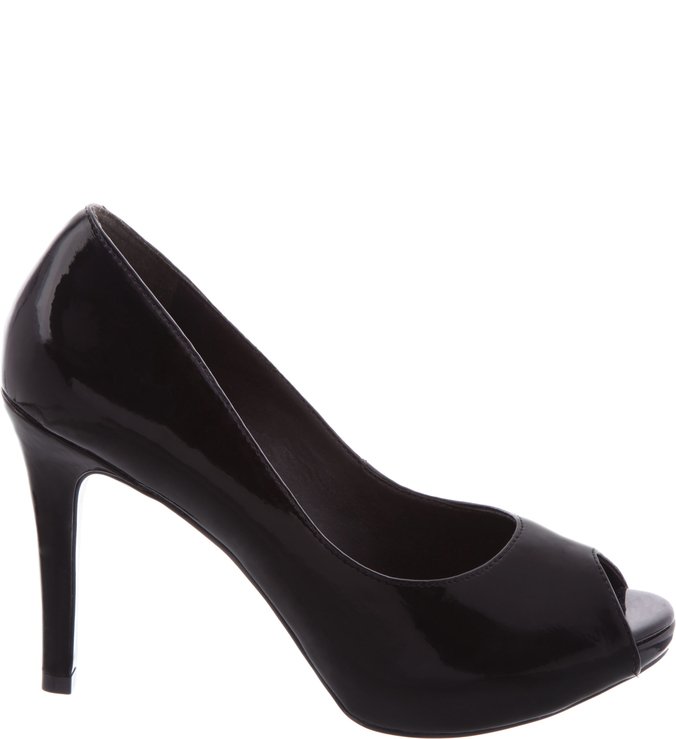 Peep Toe Verniz Preto